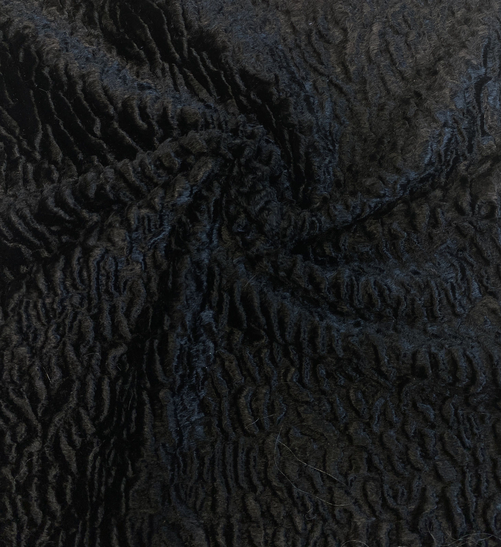 Ткань вискоза/хлопок - мех для игрушек (Италия) цвет черный цена за отрез 33х50см