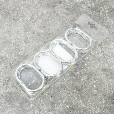 Кольца для штор в ванную 12шт, пластиковые овальные хром