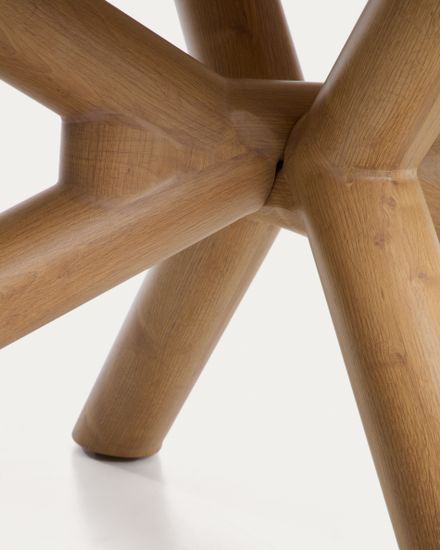 Уличный стол Mirtia из алюминия с отделкой под дерево и кремового спеченного камня, 240 x 110 см