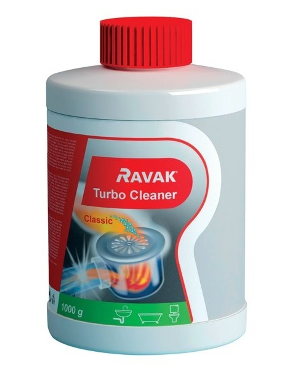 Чистящее средство Ravak Turbo Cleaner (1000мл) X01105 для устранения отложения в сифонах и трубах