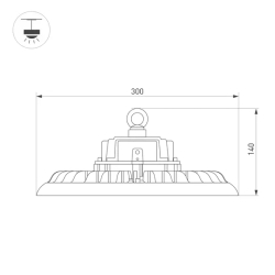 Светильник SP-ARIVA-DIM-R300-150W White5000 (BK, 60 deg, 230V, 0-10V) (Arlight, IP65 Металл, 5 лет) 052868