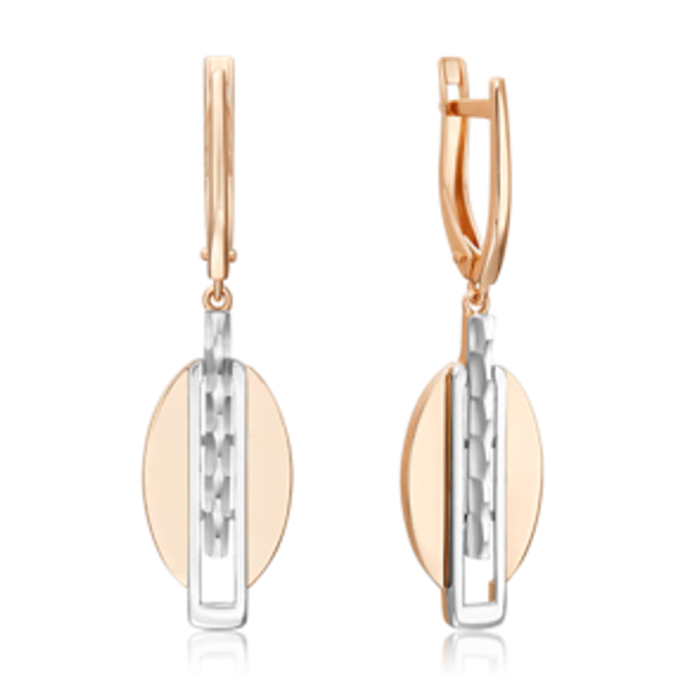 Серьги с английским замком из комбинированного золота 02-5056-00-000-1111
