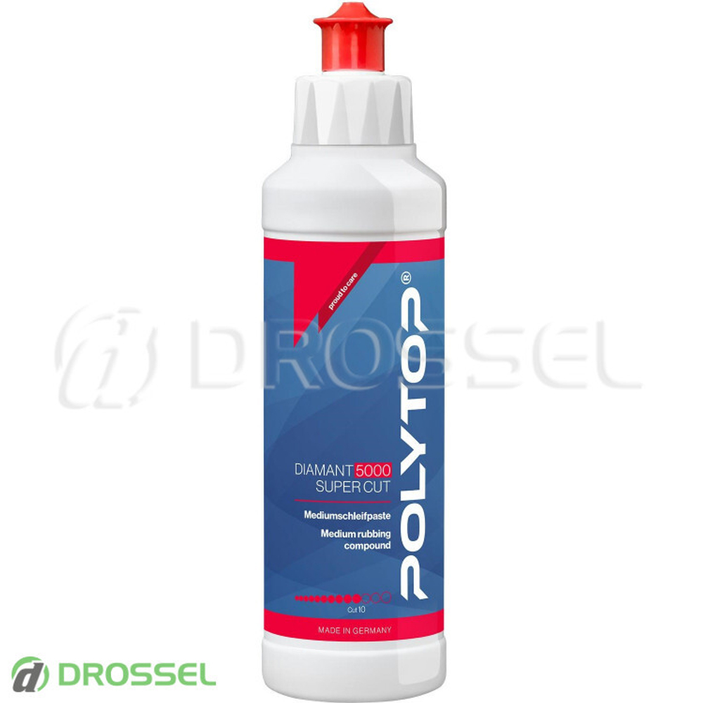 POLYTOP Diamant 5000 Super Cut - Среднеабразивная (одношаговая) полировальная паста (P3000), 250ml