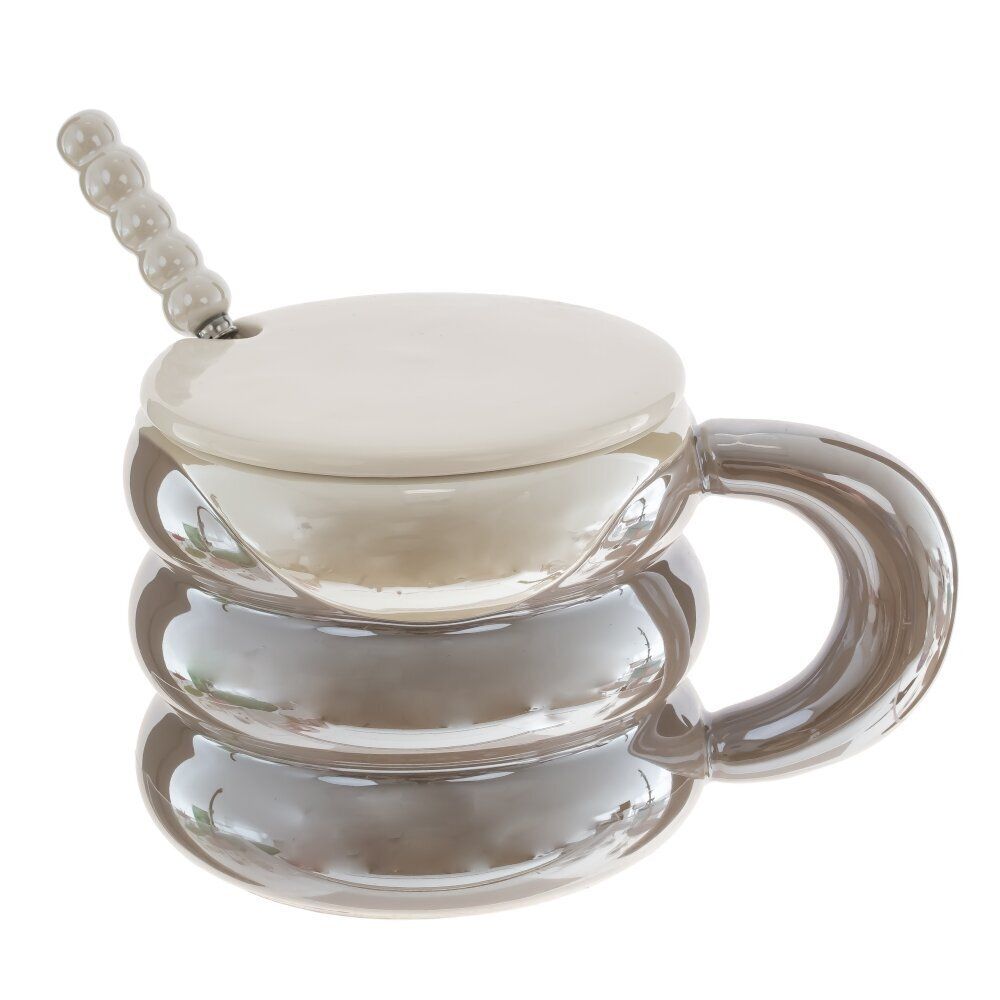 GAEM Кружка с крышкой и ложкой, 420 мл, L9,5 W9,5 H8 см, 4в.