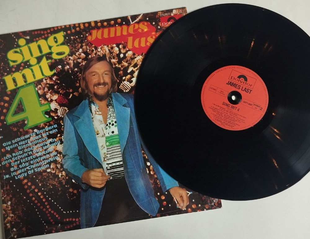 Винтажная виниловая пластинка LP James Last Джеймс Ласт Sing Mit 4 (Germany 1976) Wenn Die Rosen Erbluhen In Malaga