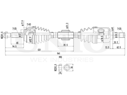 Привод в сборе передний правый UNIO CVJ-10034