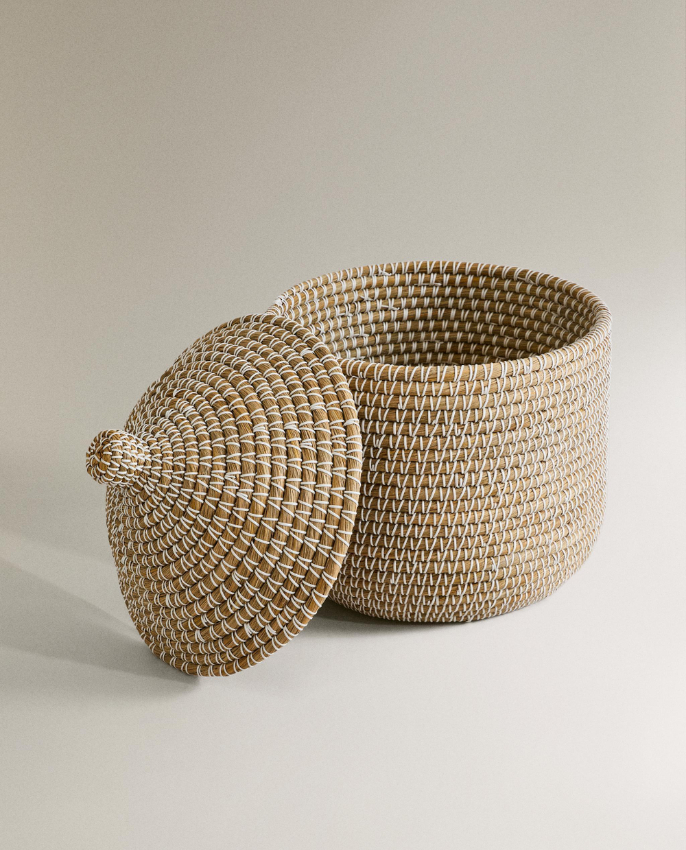 Zara Home Корзина изо льна, цвет бежевый, 42 см