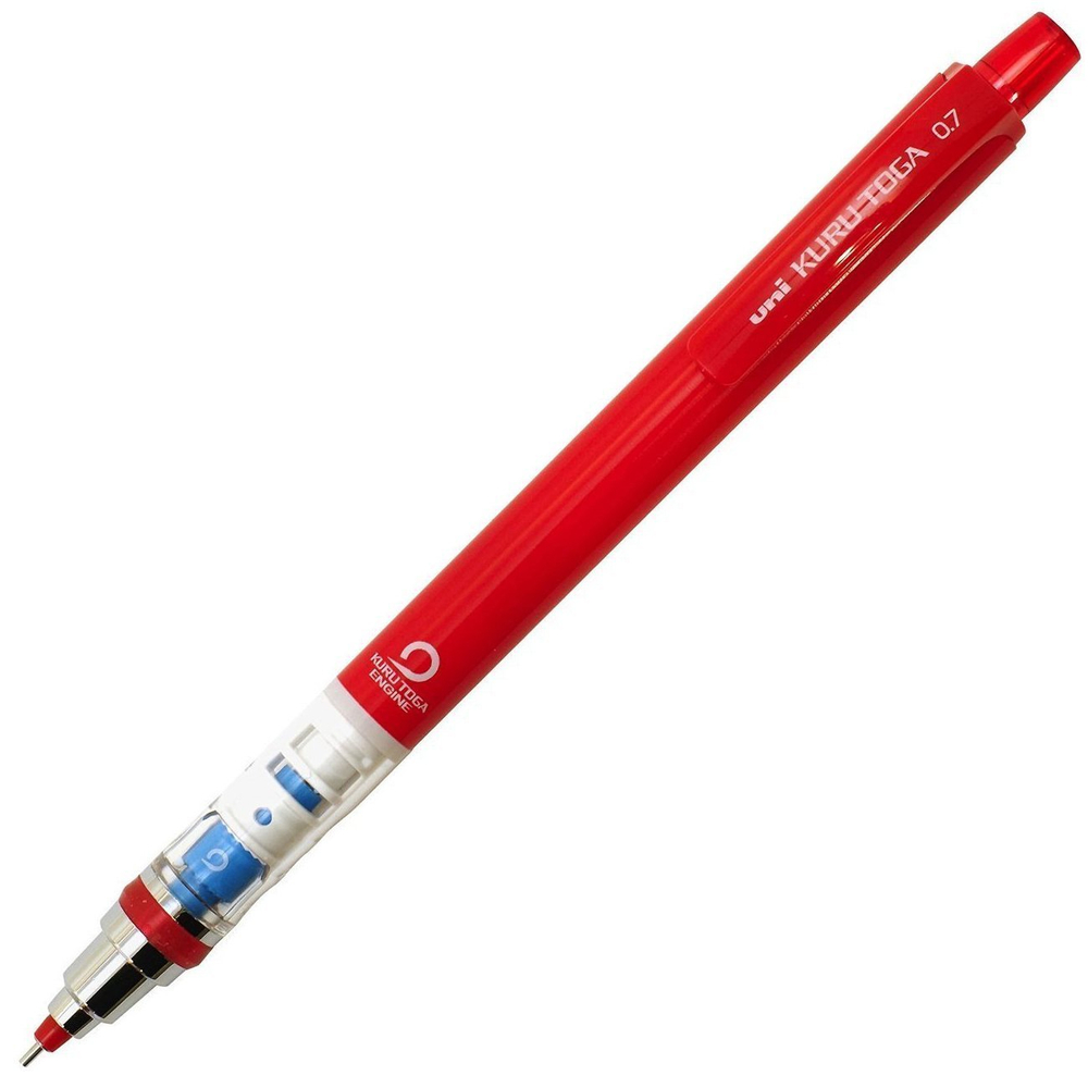 Механический карандаш 0,7 мм Uni Kuru Toga Standard (красный корпус и красный грифель)