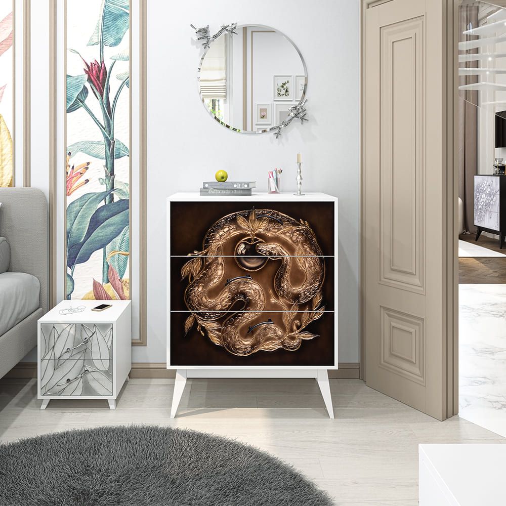 Комод Яблоко Евы с 3 ящиками Айс