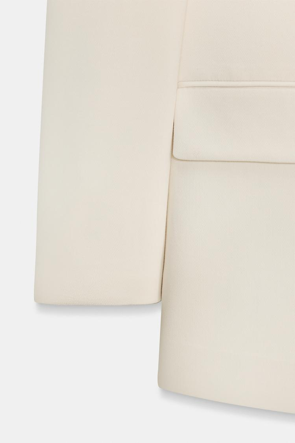 ZARA ДВУБОРТНЫЙ БЛЕЙЗЕР ОВЕРСАЙЗ, ЖЕЛТОВАТО-БЕЛЫЙ