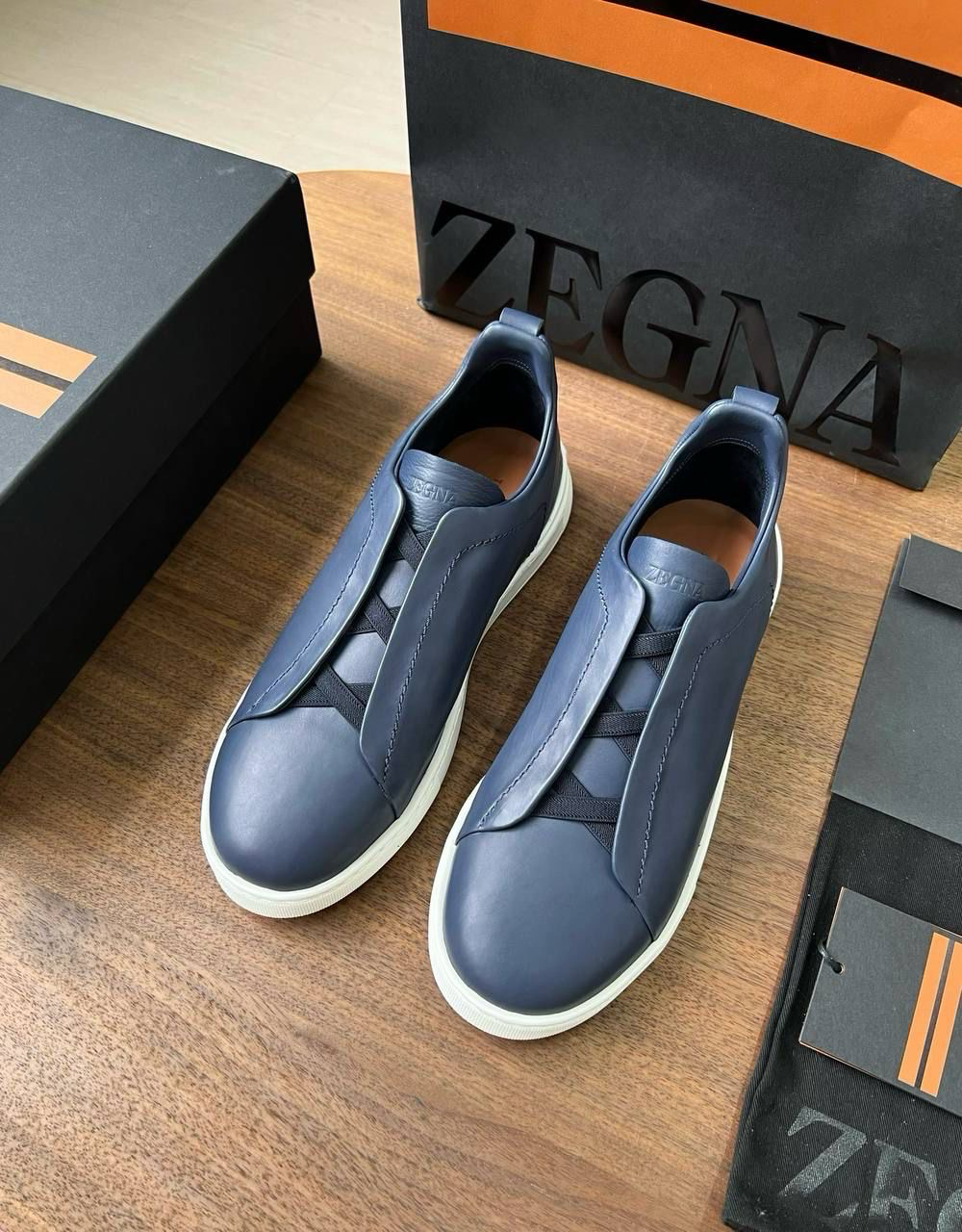 Кеды кожаные Zegna