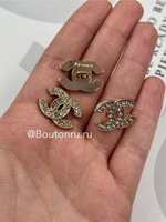 Пуговицы Шан. Золото Лого стразы 22 мм