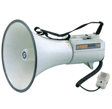 SHOW ER68S/W - Мегафон 45 Вт,  15 В, выносной микрофон, сирена+свисток, вх.AUX, вес 3,3 кг, алюминий