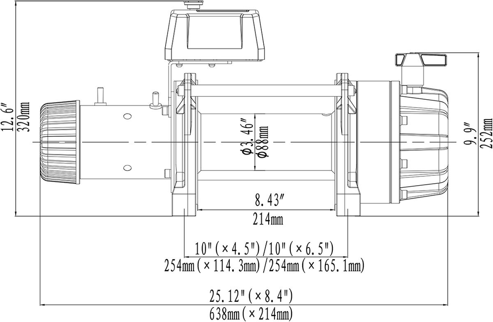 Лебёдка автомобильная электрическая 12V Runva EWB18000SSR влагозащищенная, синтетический трос