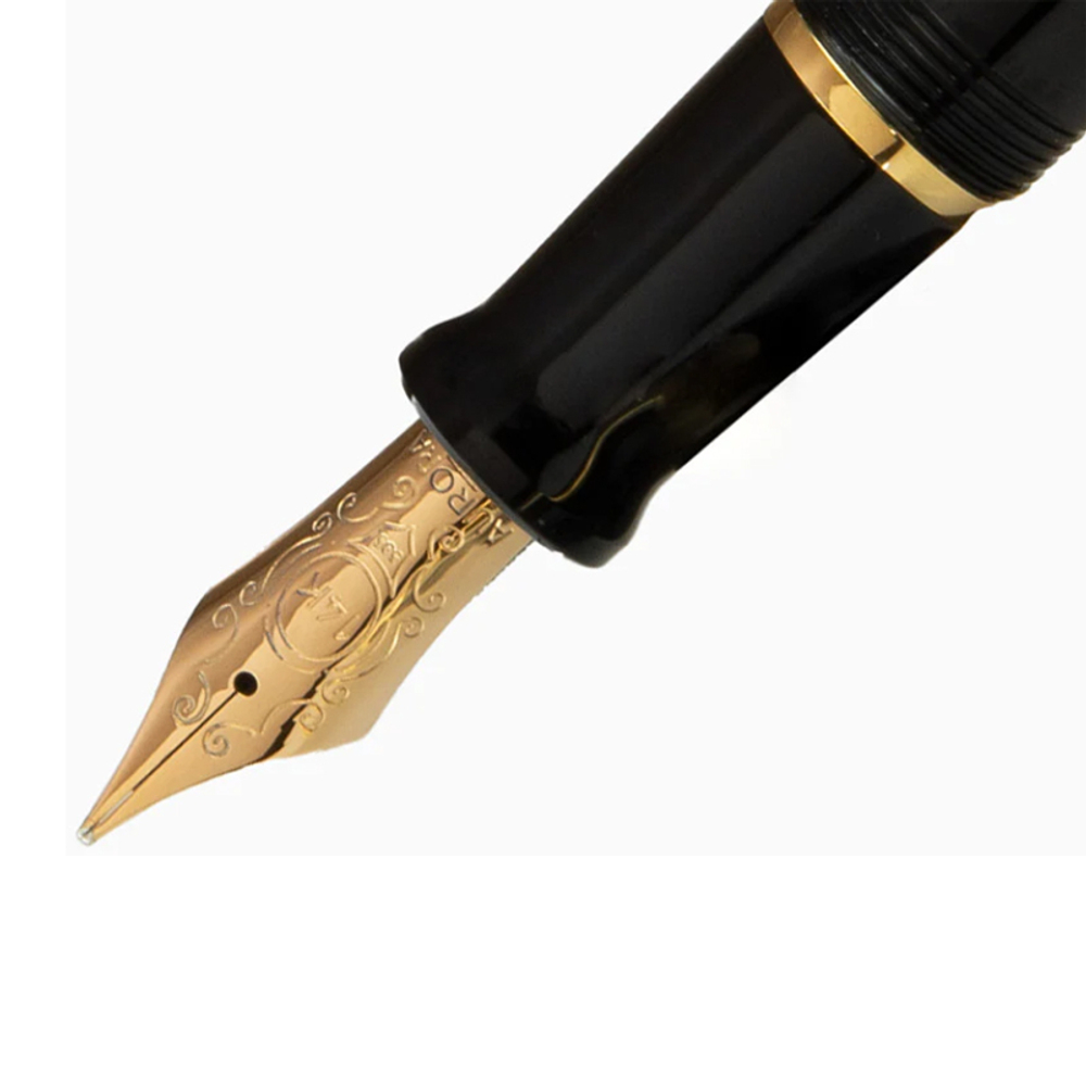 Перьевая ручка Aurora Talentum Black GT, перо - F, в подарочной коробке
