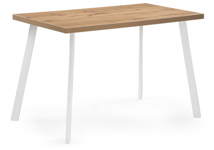 Стол деревянный Woodville Тринити Лофт 120 25 мм белый матовый, дуб крафт золотой, ножки белые