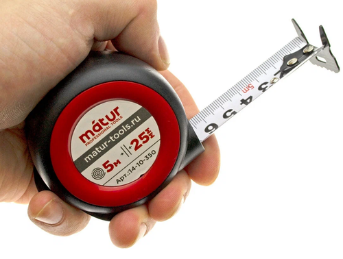 Рулетка  5м*25мм, с трещоточныммеханизмом, MATUR (12/120)