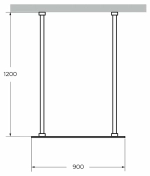 Душевое ограждение CEZARES LIBERTA-L-2-90-120-C-NERO кронштейн 120 см