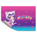 Плёнка цветная для уроков труда 50х70 см "Чиби" (Феникс+)