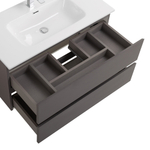 Тумба с раковиной подвесная BelBagno KRAFT-1000-2C-SO-GSO Темно-Серый матовый, раковина белая BB1000ETL