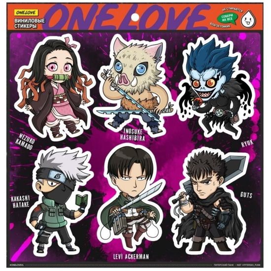 Набор стикеров 189х176мм "Герои Аниме"