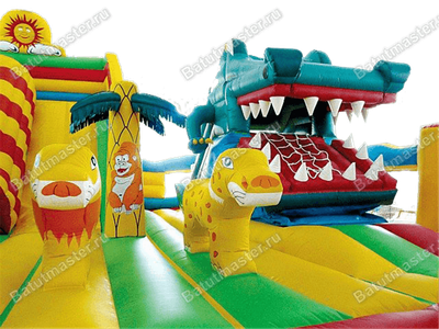 Надувной батут "Мульти-сафари крокодил"