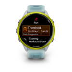 Беговые часы Garmin Forerunner 570 - 47мм, светло-серый, алюминиевый безель ярко-желтого цвета, бирюзовый ремешок