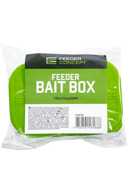 Коробка рыболовная для прикормки и насадки с вентилируемой крышкой и лотком FC FEEDER BAIT BOX 170×115×65