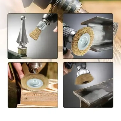 Набор металлических щеток-крацовок для дрели и шуруповёрта / Для удаления ржавчины 10 шт.