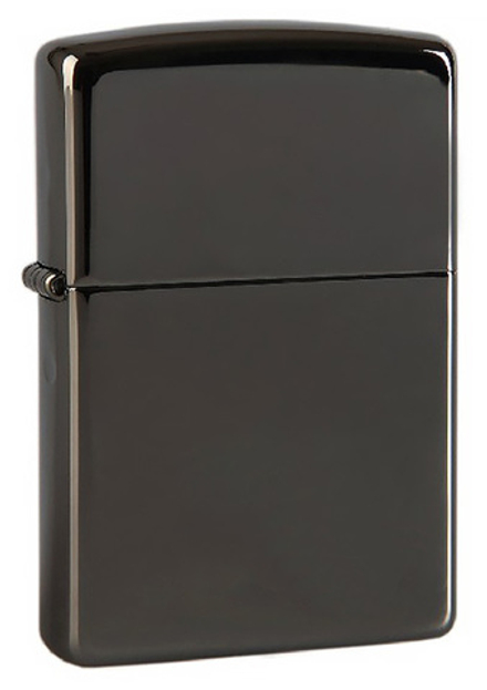 Зажигалка Zippo с покрытием Black Ice, латунь/сталь, чёрная, глянцевая, 36х12х56 мм