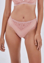 Трусики-стринги с завышенной линией талии Nude Rose (Размер: 42) (Цвет: пудровый)
