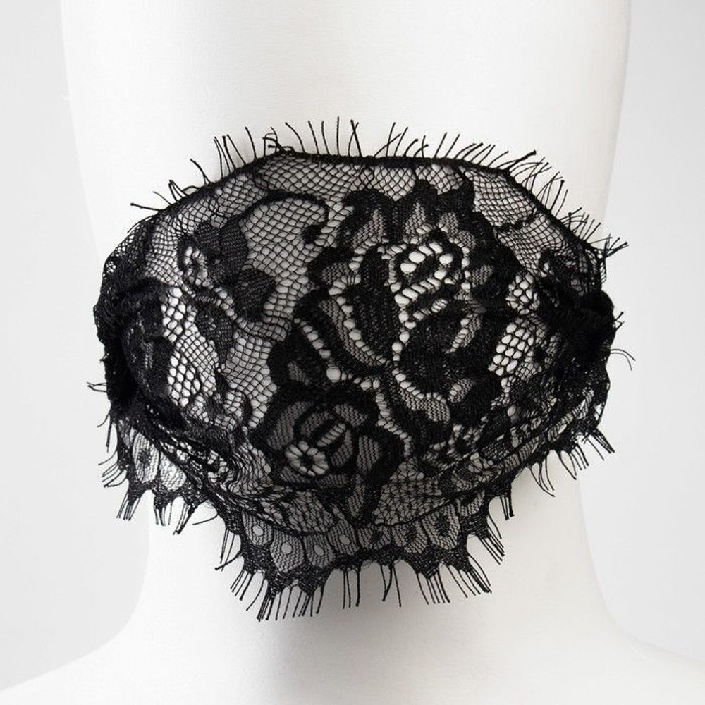 Черный БДСМ-набор «Оки-Чпоки» с кружевом (Цвет: черный)