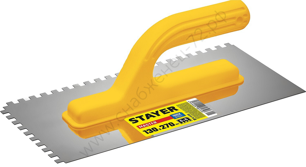 STAYER 130х270 мм, зуб 6х6 мм, Штукатурная гладилка, MASTER (08012-06)