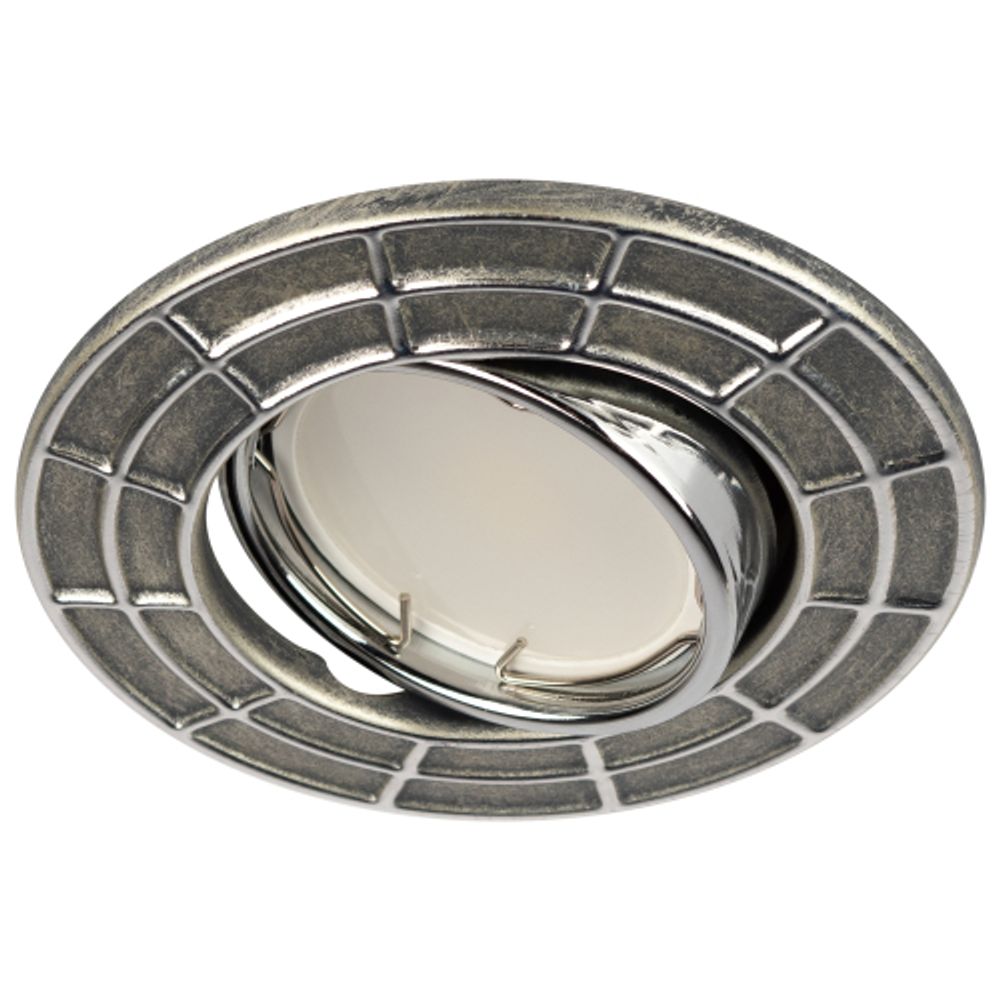 ST7A CH/SS Светильник ЭРА штампованный поворотный MR16,12V/220V, 50W сатин серебро/хром