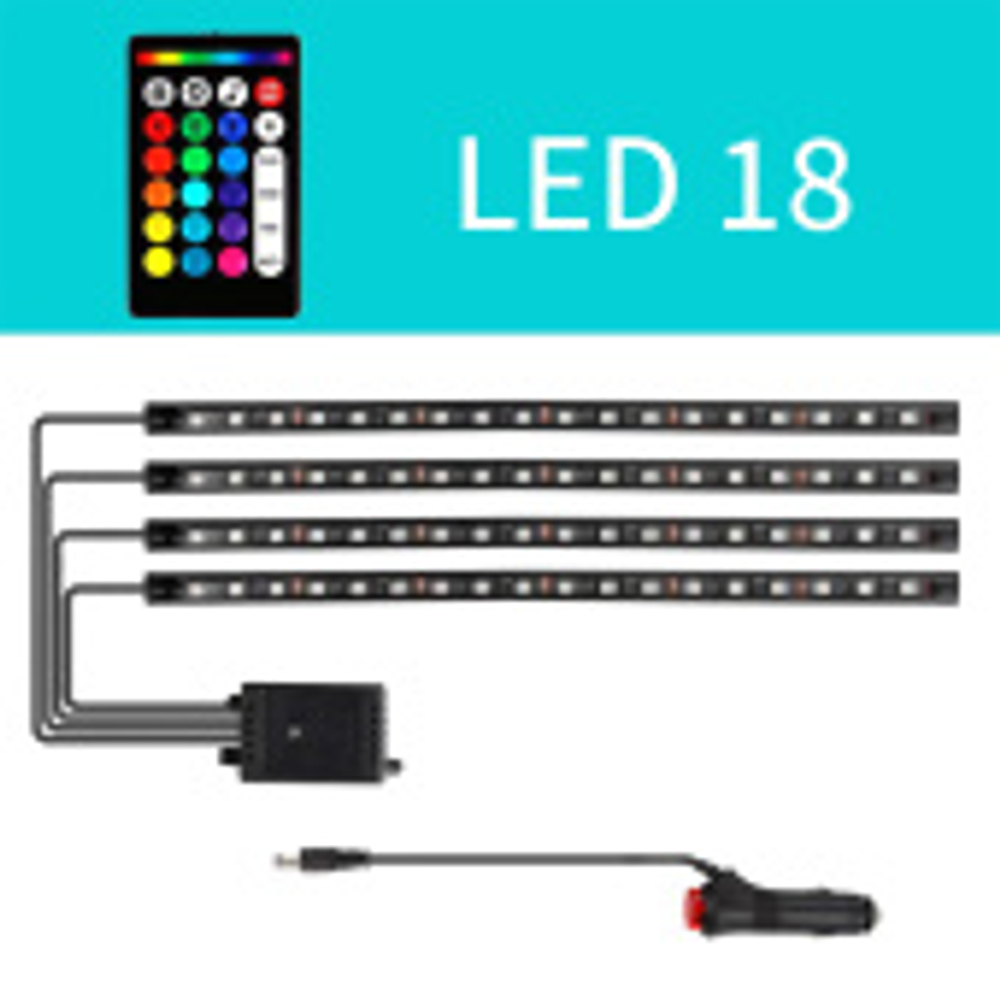 Подсветка ног в авто RGB 18LED с блоком и пультом (уп 4шт) 47209\NTS-AUTO LD-18-REMOTE-APP
