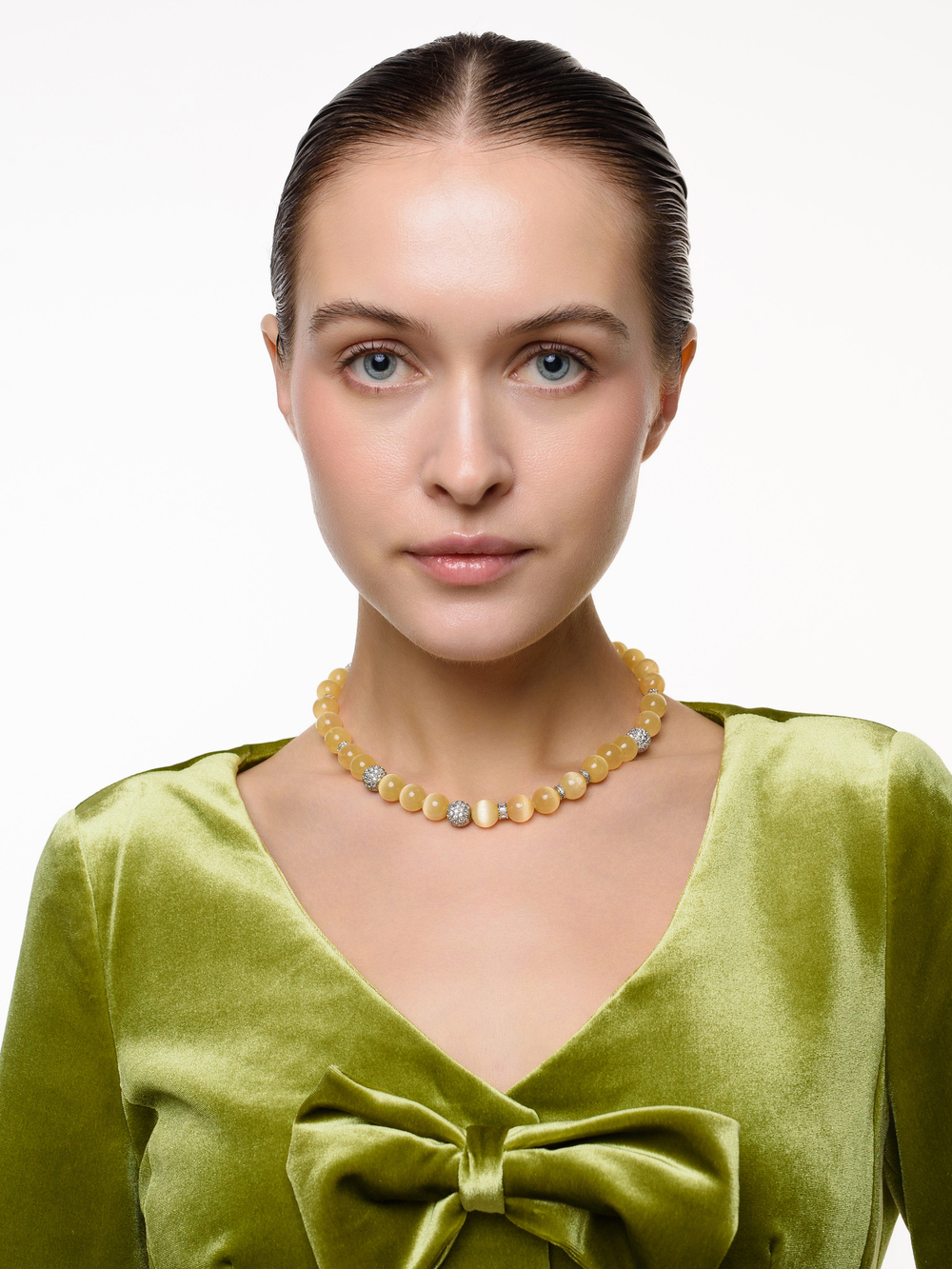 Колье "Summer disco yellow" селенит