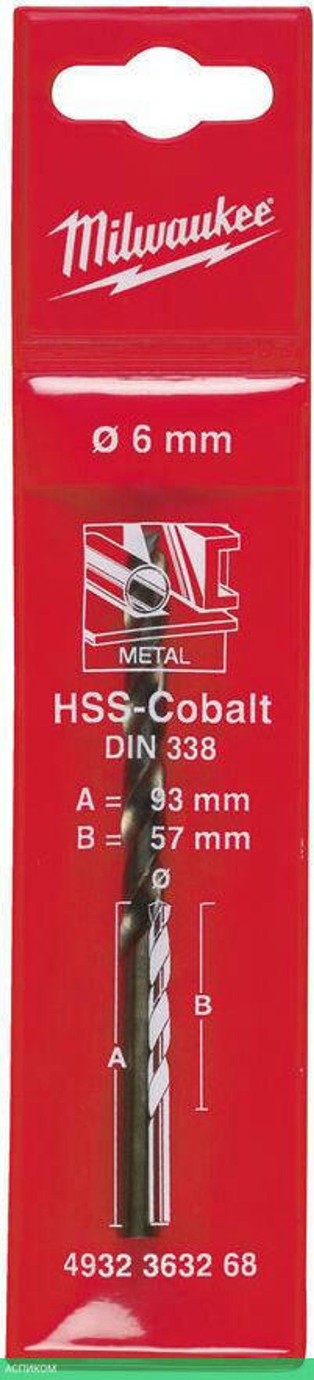 Сверло по металлу Milwaukee HSS-Co 6.0мм (4932363268)