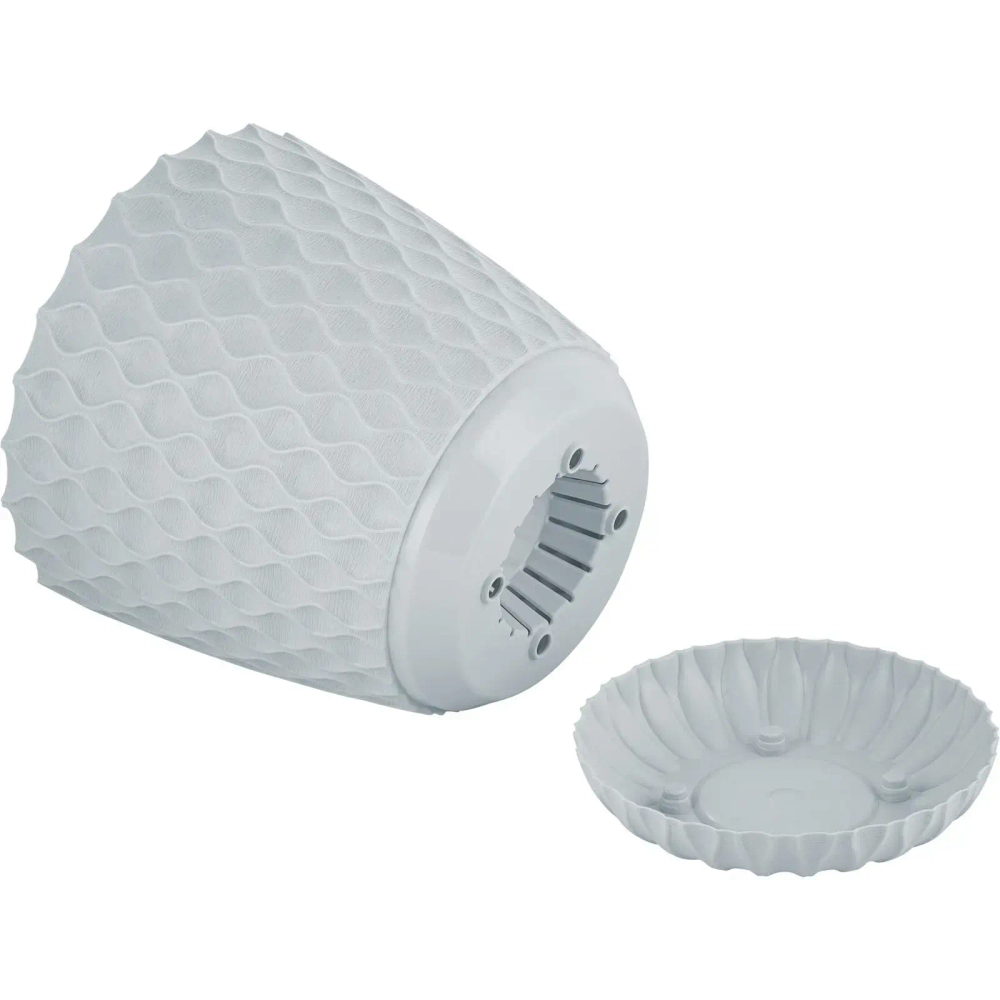 Горшок для цветов пластиковый 4,7л d-20,5см «Wave» с дренажной сеткой и съемным поддоном, утренний туман