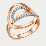 Кольцо женское из розового золота 585 пробы с фианитами (арт. 012261-1102)