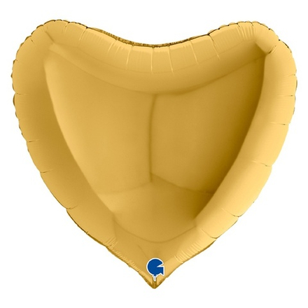 Шар "Сердце" Металлик Золотой 90 см