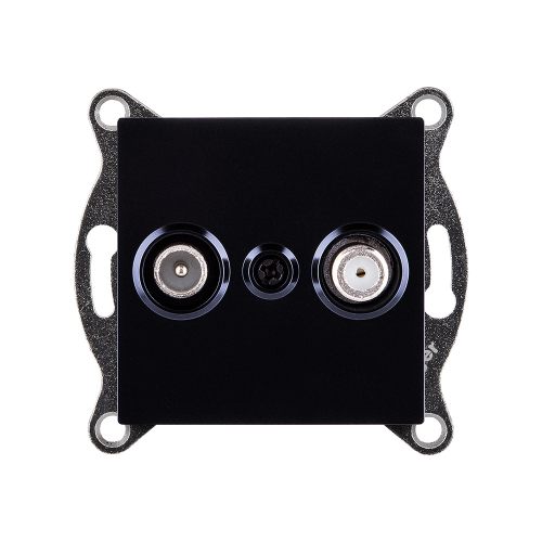 Розетка двойная TV (мама) + спутниковая SAT, черный Kollinger REA-035BK для Aspekt, Eleganz, Reflex