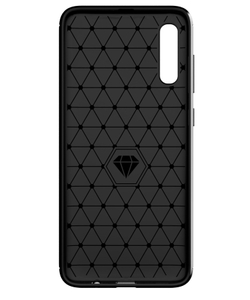 Чехол для Samsung Galaxy A70 (Galaxy A70S) цвет Black (черный), серия Carbon от Caseport