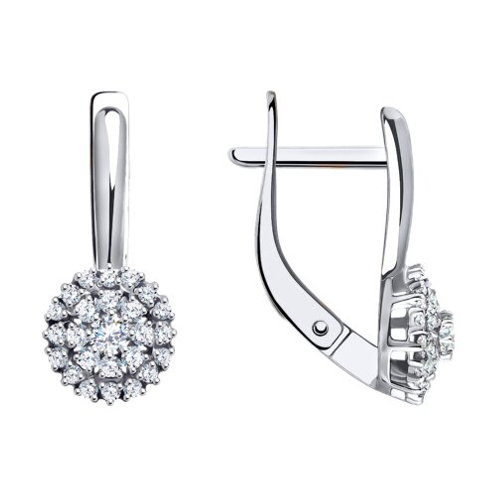 Серьги из золота с фианитами