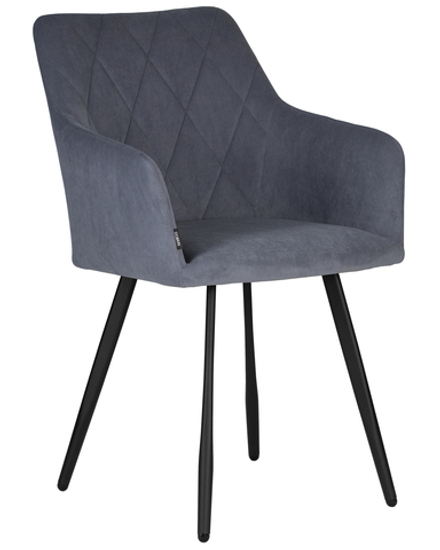 Стул обеденный DOBRIN ROBY, ЭМАЛЬ ЧЕРНЫЙ МУАР велюр Catania Steel