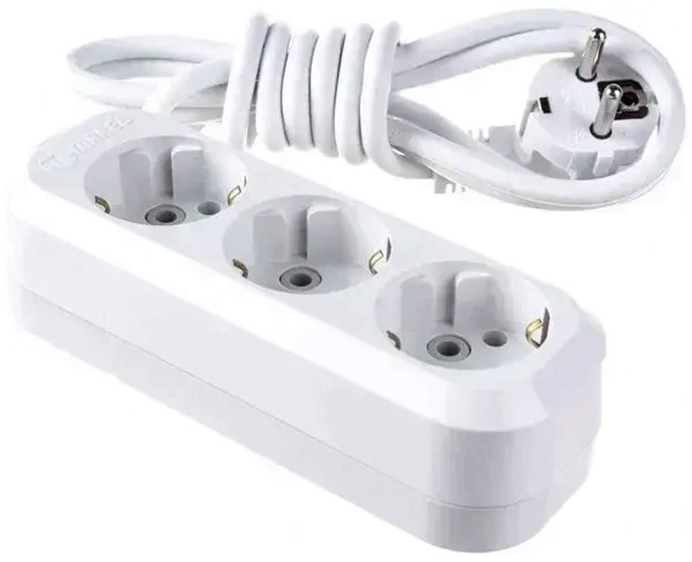 Удлинитель 3х3м с заземлением 16А IP20 Makel MGP 133 белый