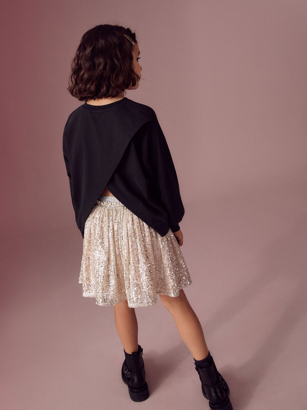 Лонгслив для девочки Next N90-194, Черный