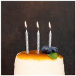 Свечи для торта «Спираль Металлик» в серебряном цвете 6 см, 10 шт