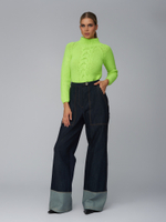 Женский трикотажный свитер неоновый оверсайз