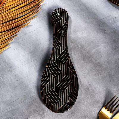 Черная подставка под ложку «Геометрия» (21х7,5х2 см) (Цвет: не задано)