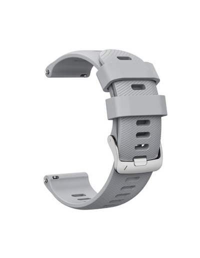 Ремешок 18 мм силиконовый для Garmin Venu 2S, Vivoactive 4S, Forerunner 255S, Forerunner 265S быстросъемный Quick Release( Серый)